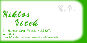 miklos vitek business card